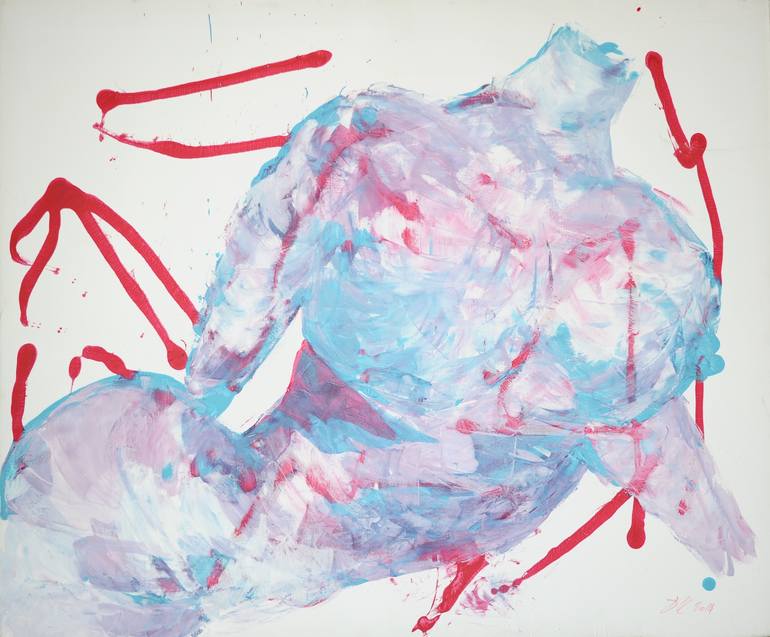 Original Expressionism Nude Painting by Denisa Kolarova