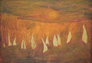 Print of Abstract Expressionism Sailboat Paintings by Denisa Kolarova