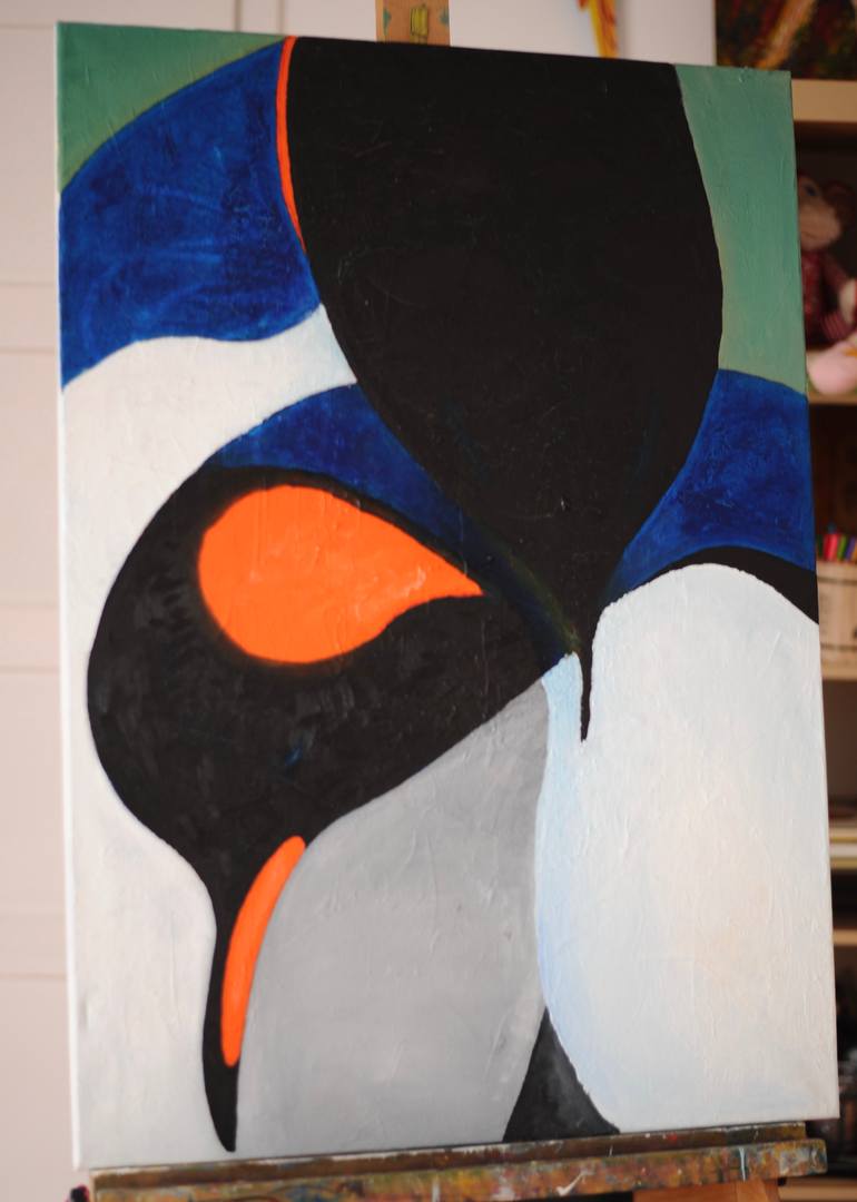 Original Abstract Expressionism Animal Painting by Denisa Kolarova