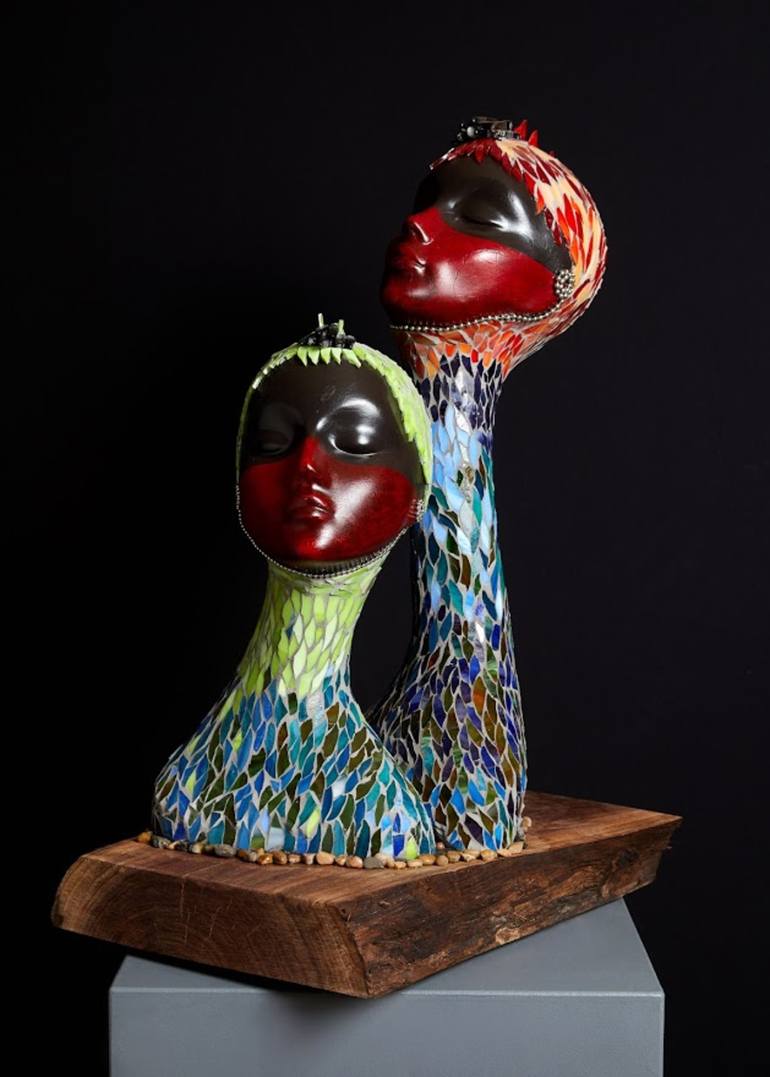 Original Figurative Women Sculpture by Francine Gourguechon