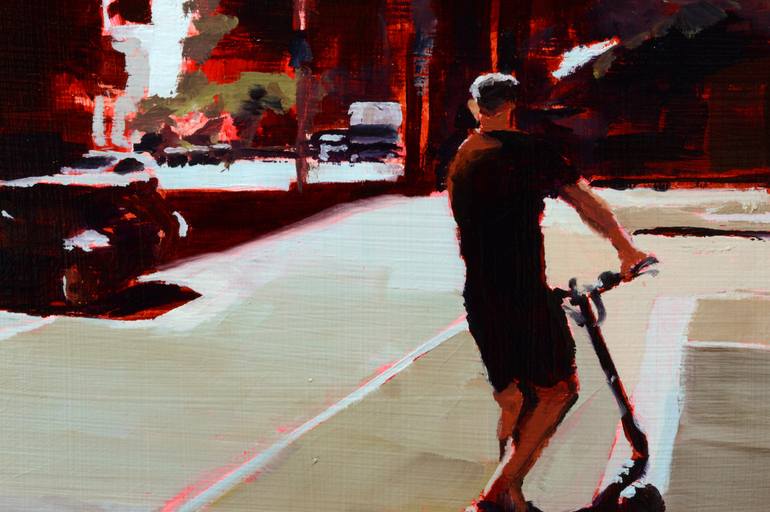 Original Figurative Cities Painting by Matthew Carter