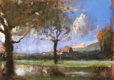 Original Impressionism Landscape Drawings by David Shkolny