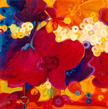 Original Abstract Expressionism Floral Paintings by Cristina Zorrilla Speer