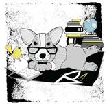 Intelectual Corgi by Cristina Zorrilla Speer