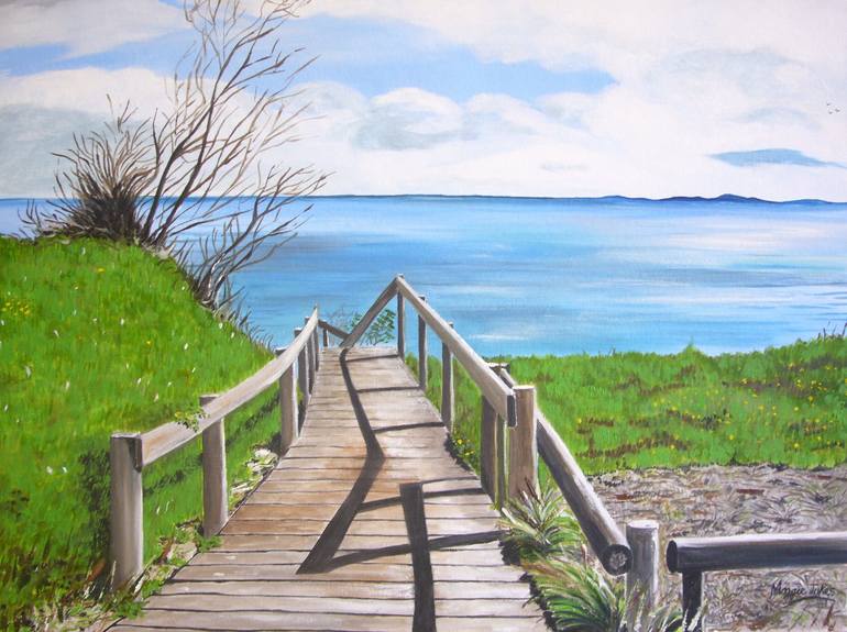 beach boardwalk painting