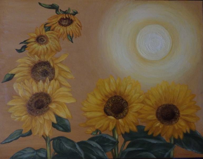 sunflower and sun painting