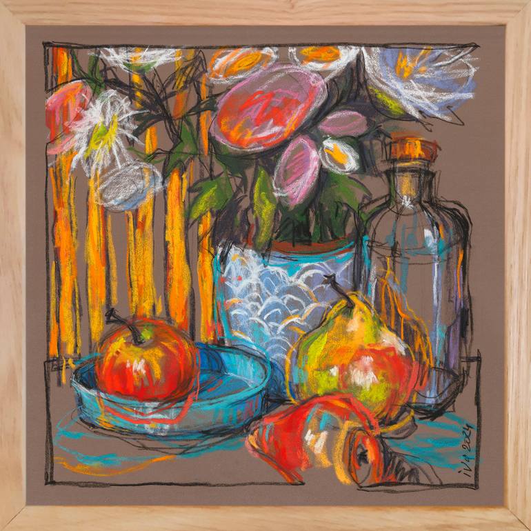 Original Expressionism Still Life Drawing by Tatiana Ivchenkova