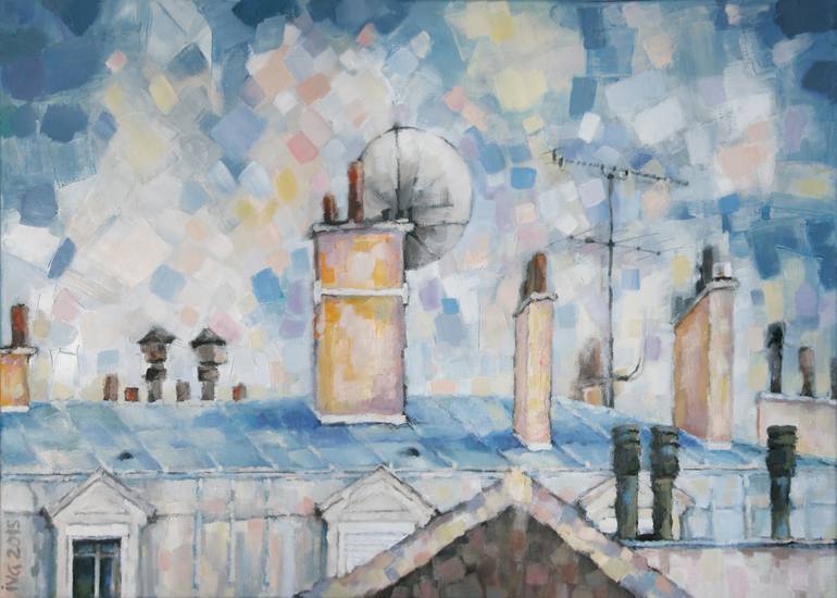 Original Figurative Architecture Painting by Tatiana Ivchenkova