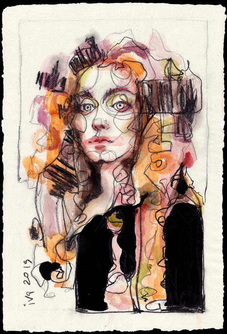 Original Expressionism People Drawing by Tatiana Ivchenkova