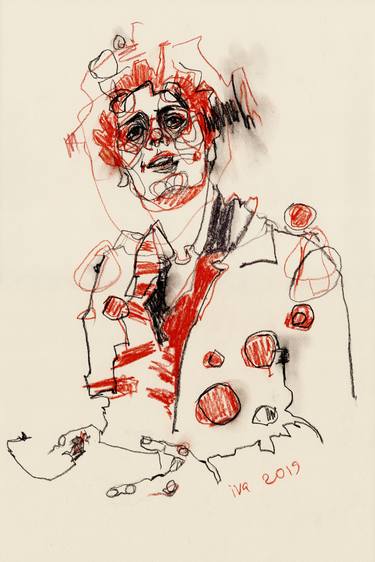Original Expressionism Men Drawings by Tatiana Ivchenkova