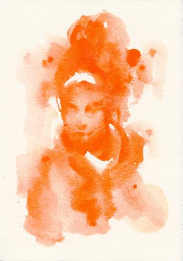 One color portraits. Orange thumb