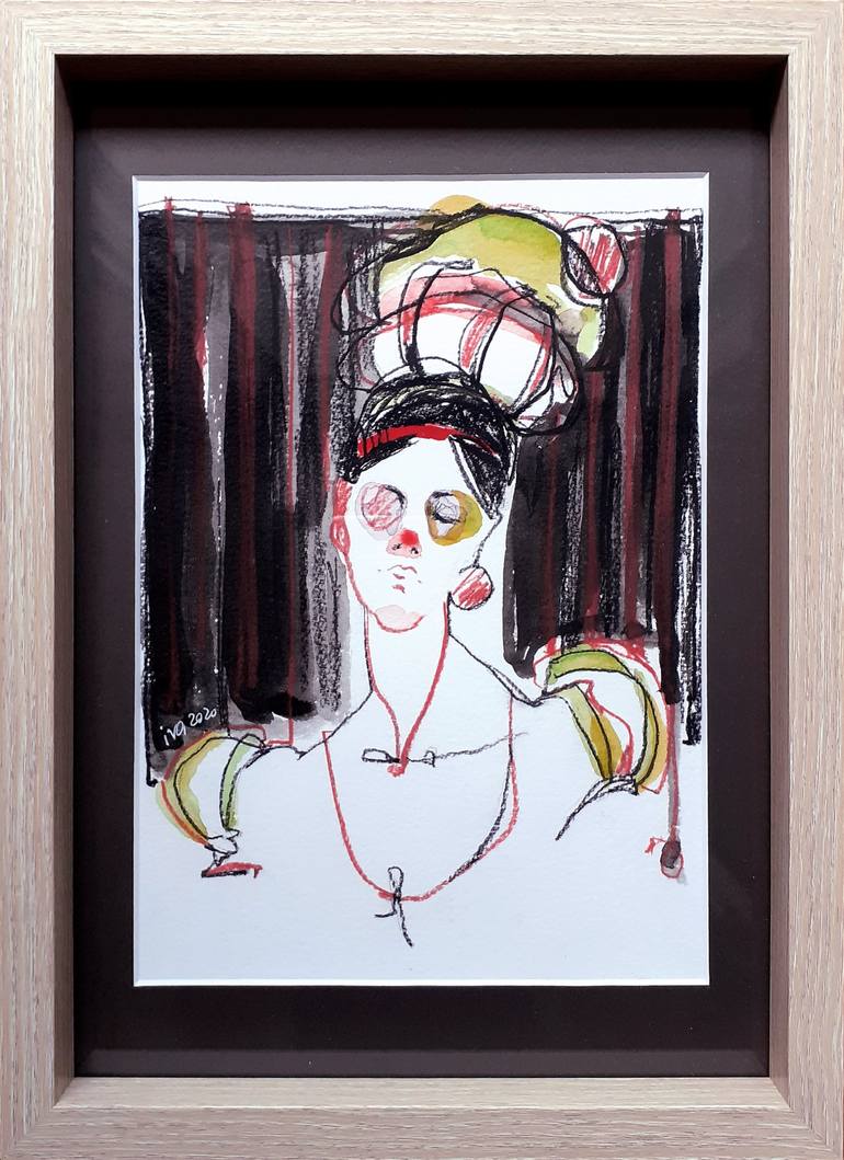 Original Expressionism Women Drawing by Tatiana Ivchenkova