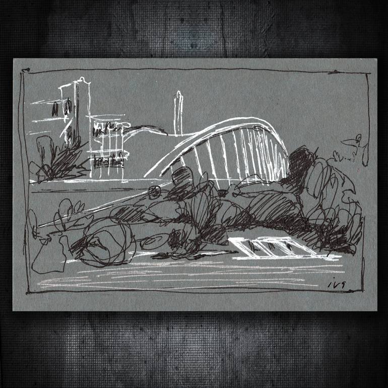 Original Expressionism Landscape Drawing by Tatiana Ivchenkova