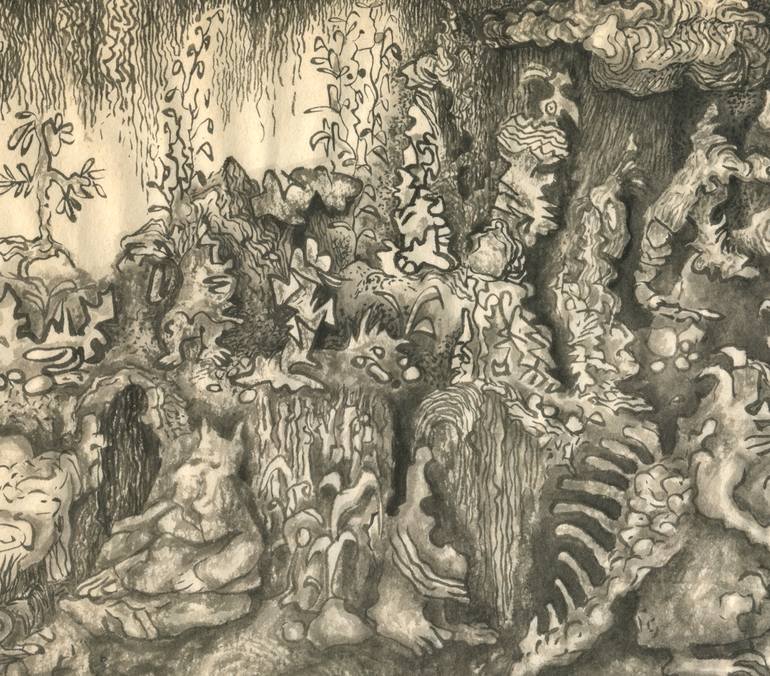 Original Expressionism Fantasy Drawing by Matthias Siebert