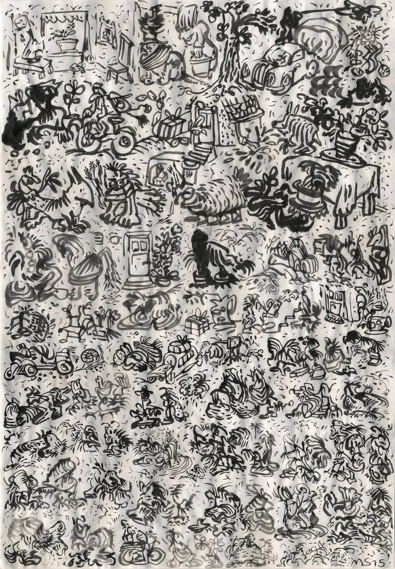 Original Expressionism Fantasy Drawings by Matthias Siebert