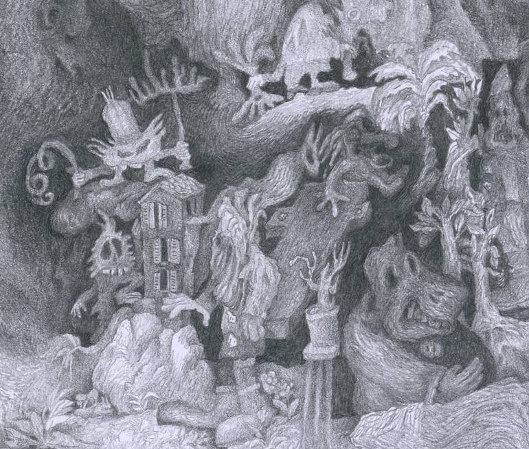 Original Surrealism Fantasy Drawing by Matthias Siebert