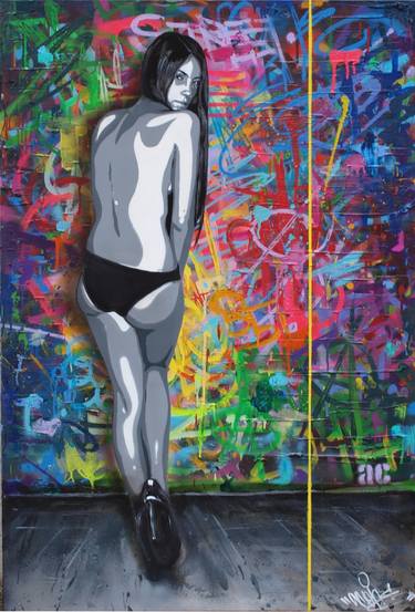 Original Street Art Women Paintings by AC ONE