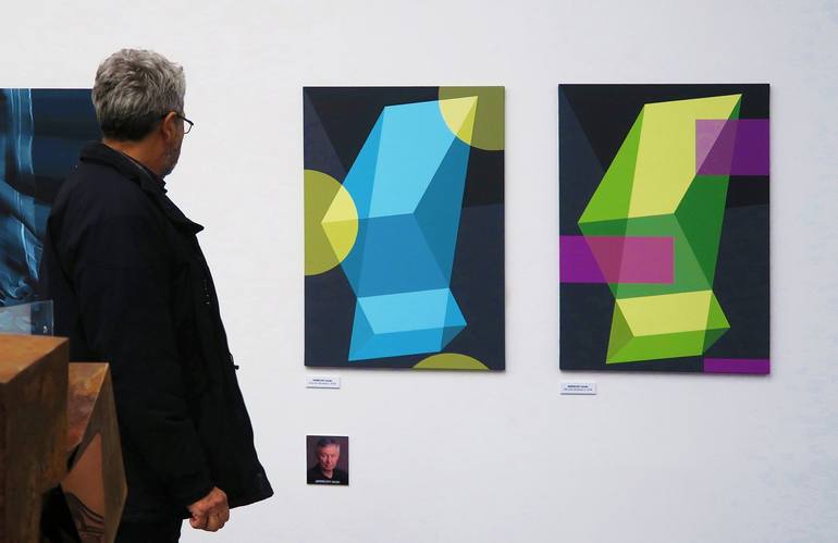 Original Geometric Painting by István JARMECZKY