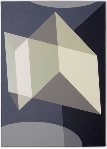 Original Abstract Geometric Painting by István JARMECZKY