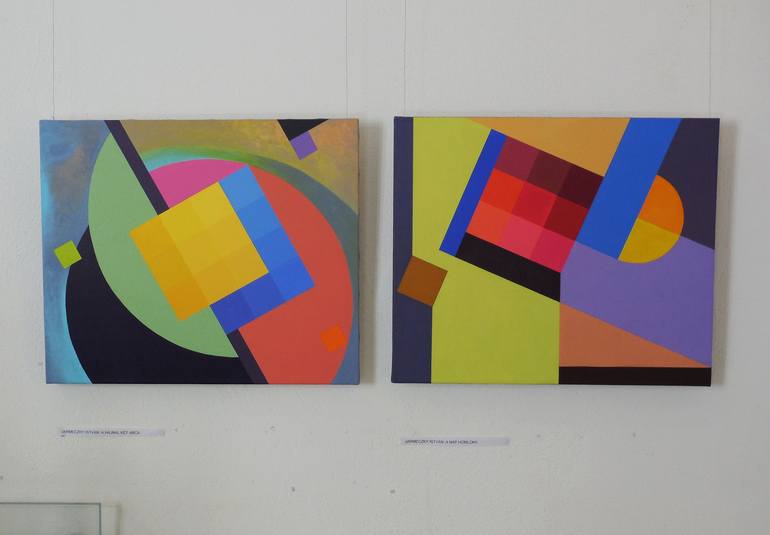 Original Geometric Painting by István JARMECZKY