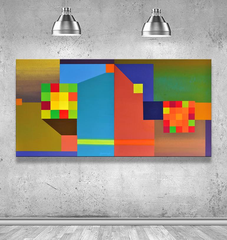 Original Conceptual Abstract Painting by István JARMECZKY