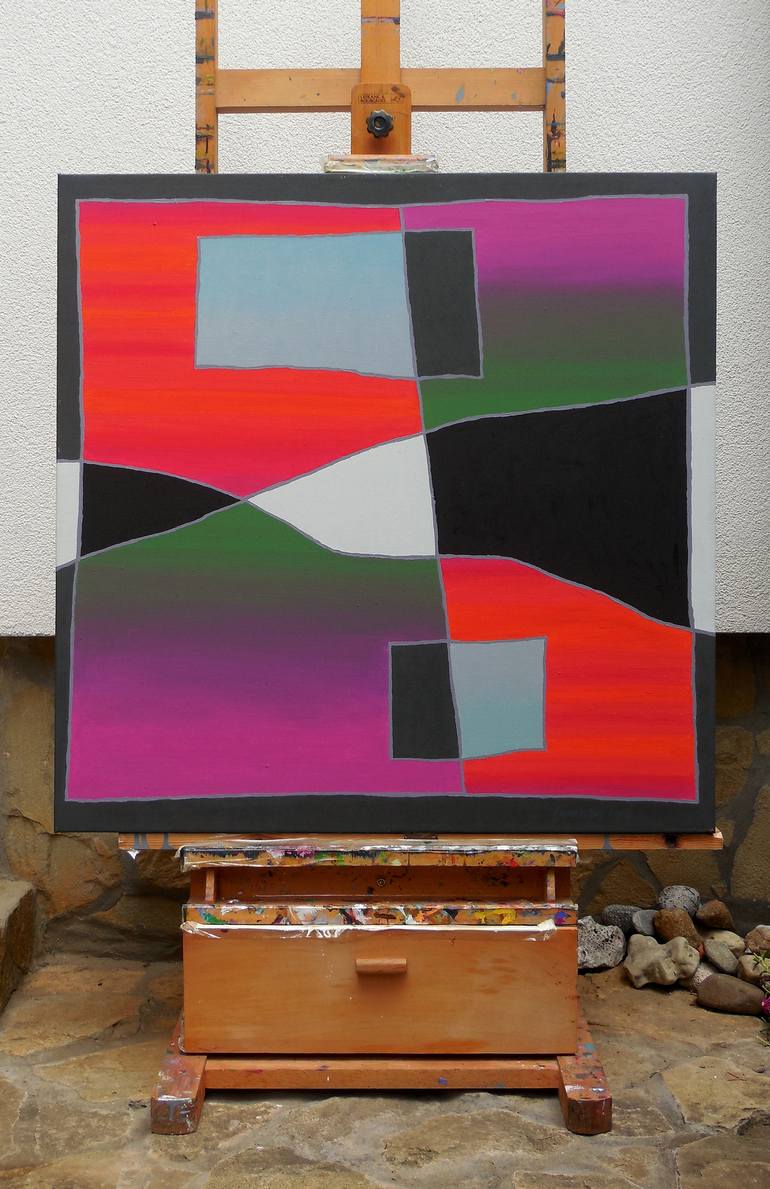 Original Abstract Painting by István JARMECZKY