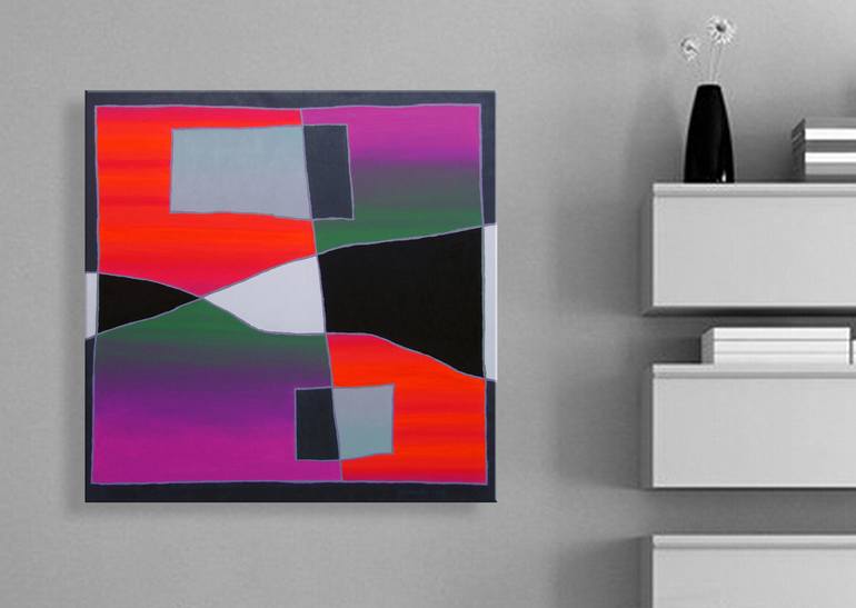 Original Abstract Painting by István JARMECZKY