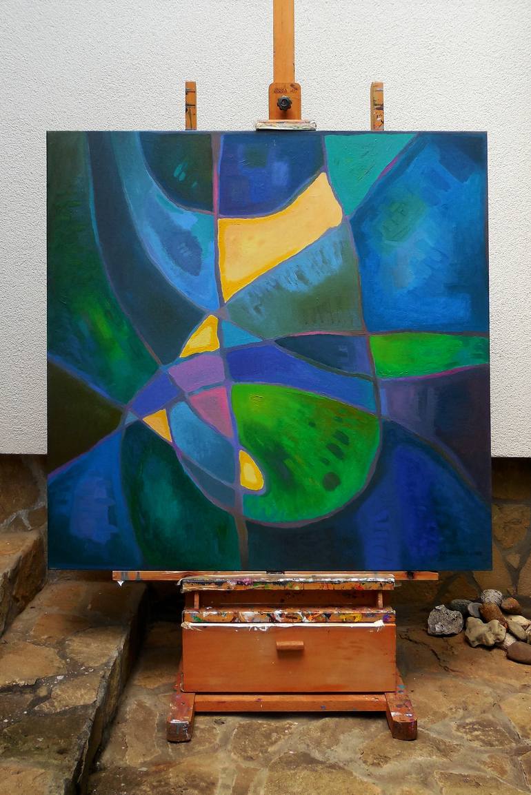 Original Abstract Painting by István JARMECZKY