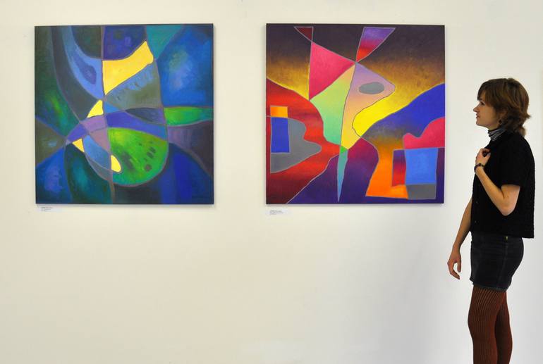 Original Abstract Painting by István JARMECZKY