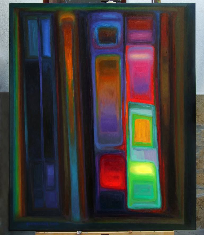 Original Abstract Painting by István JARMECZKY