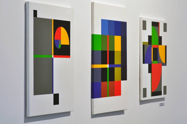 Original Geometric Painting by István JARMECZKY