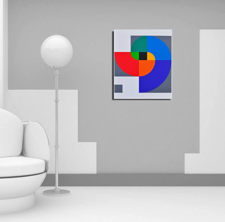 Original Geometric Painting by István JARMECZKY