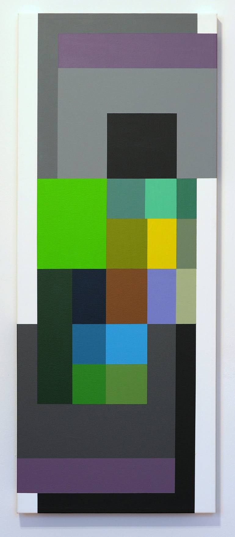 Original Abstract Geometric Painting by István JARMECZKY