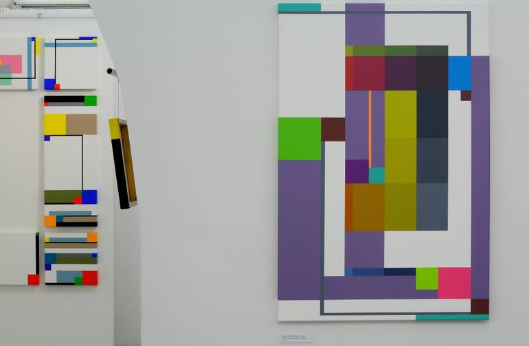 Original Abstract Geometric Painting by István Jarmeczky