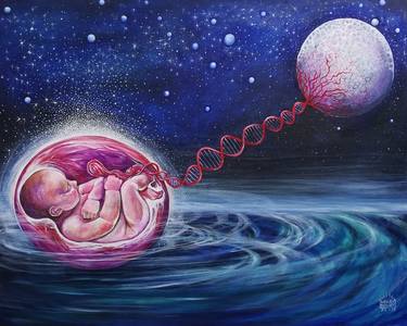 Original Conceptual Science/Technology Paintings by Hayley Bowen