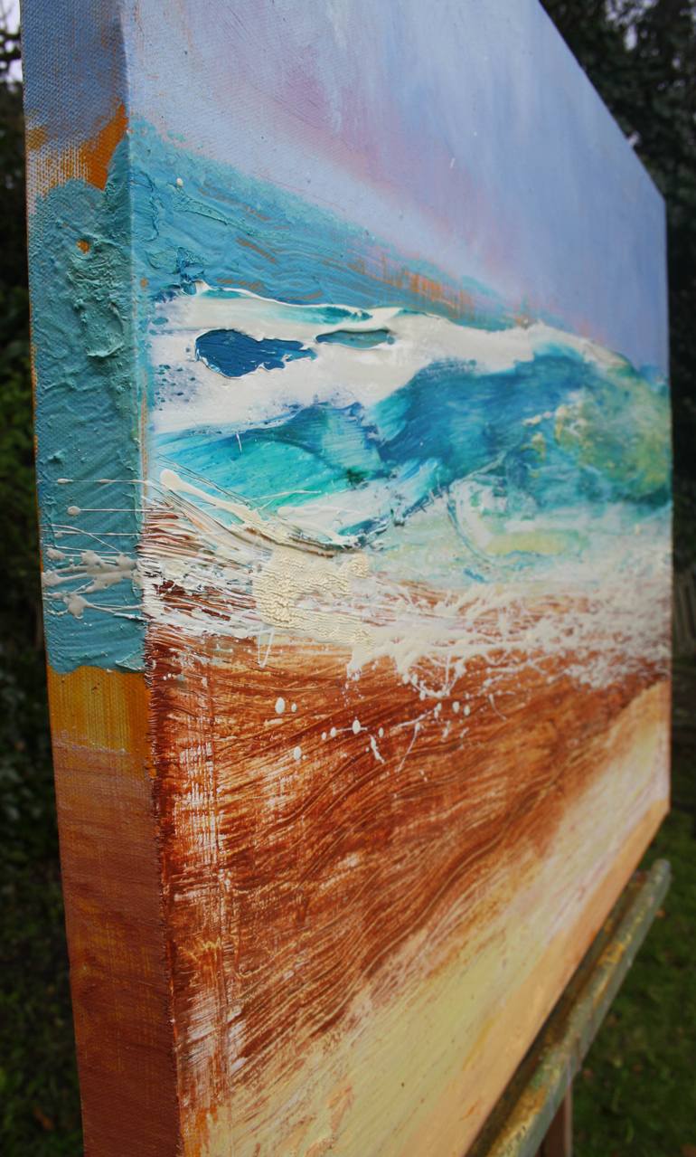 Original Abstract Expressionism Beach Painting by Andrew Palmer