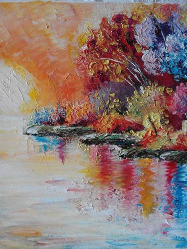 Print of Impressionism Nature Paintings by Asia Djibirova