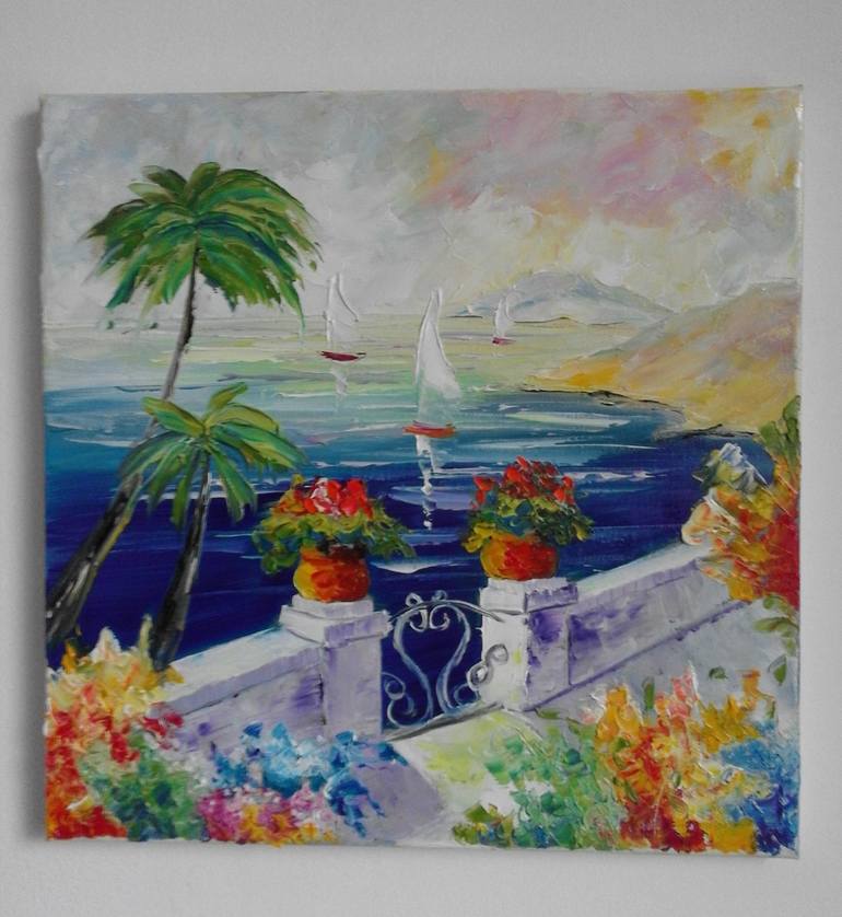 Original Impressionism Seascape Painting by Asia Djibirova