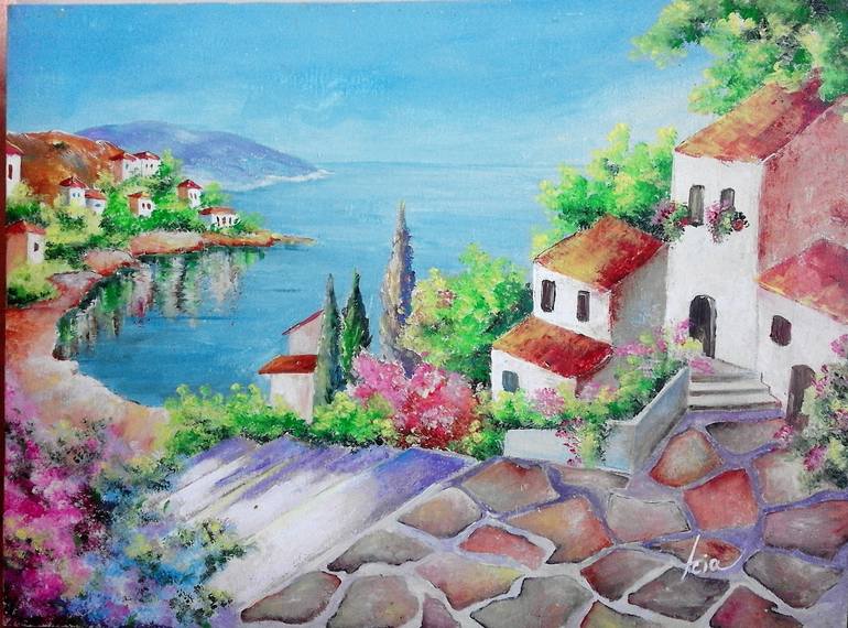 Original Impressionism Landscape Painting by Asia Djibirova