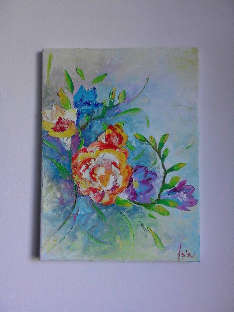 Original Abstract Still Life Painting by Asia Djibirova