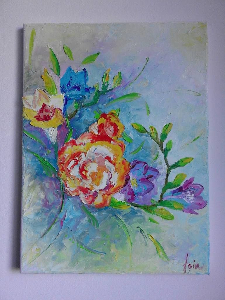 Original Abstract Still Life Painting by Asia Djibirova