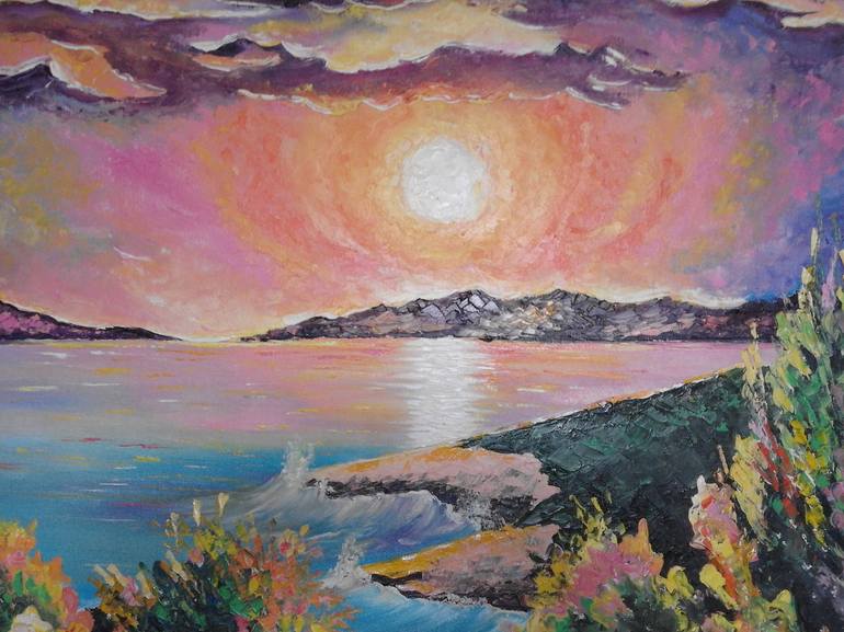 Original Impressionism Seascape Painting by Asia Djibirova