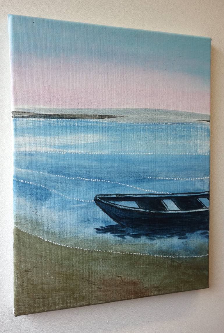 Original Figurative Boat Painting by Peter De Boer