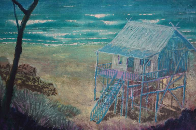 Original Figurative Beach Painting by Peter De Boer