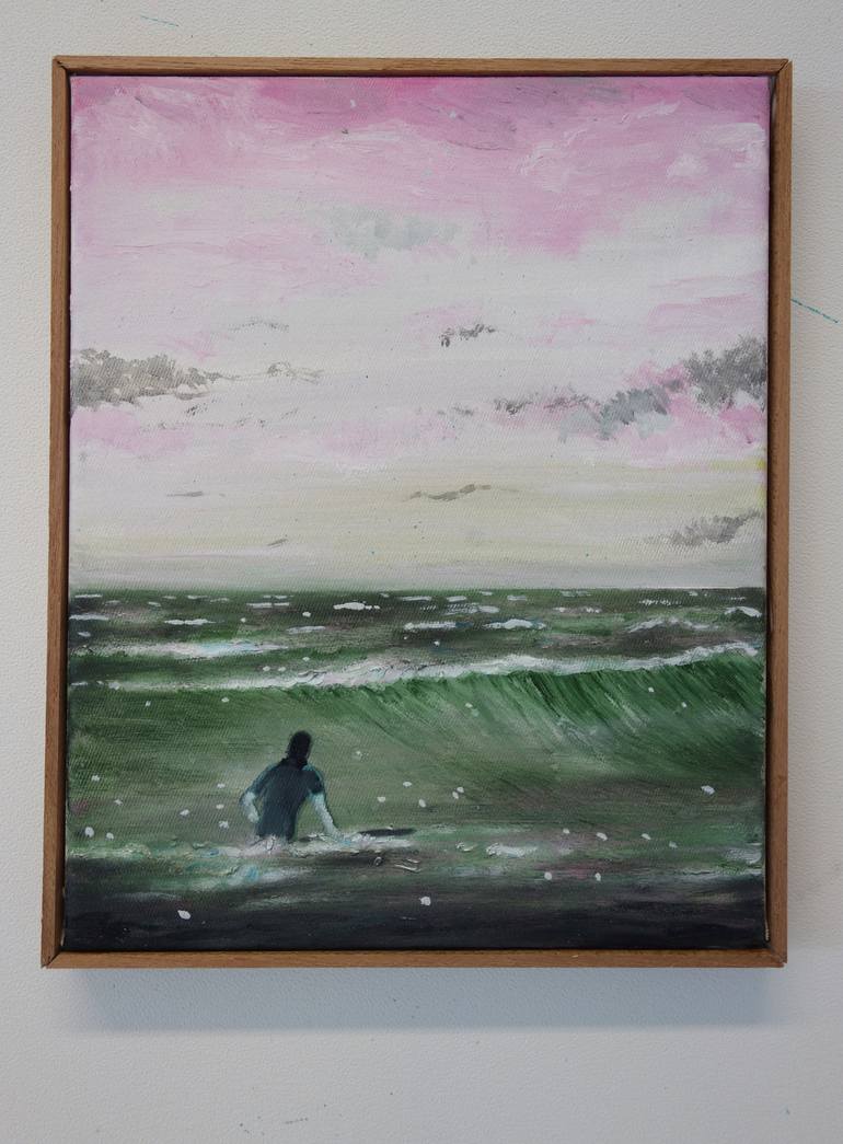 Original Figurative Beach Painting by Peter De Boer