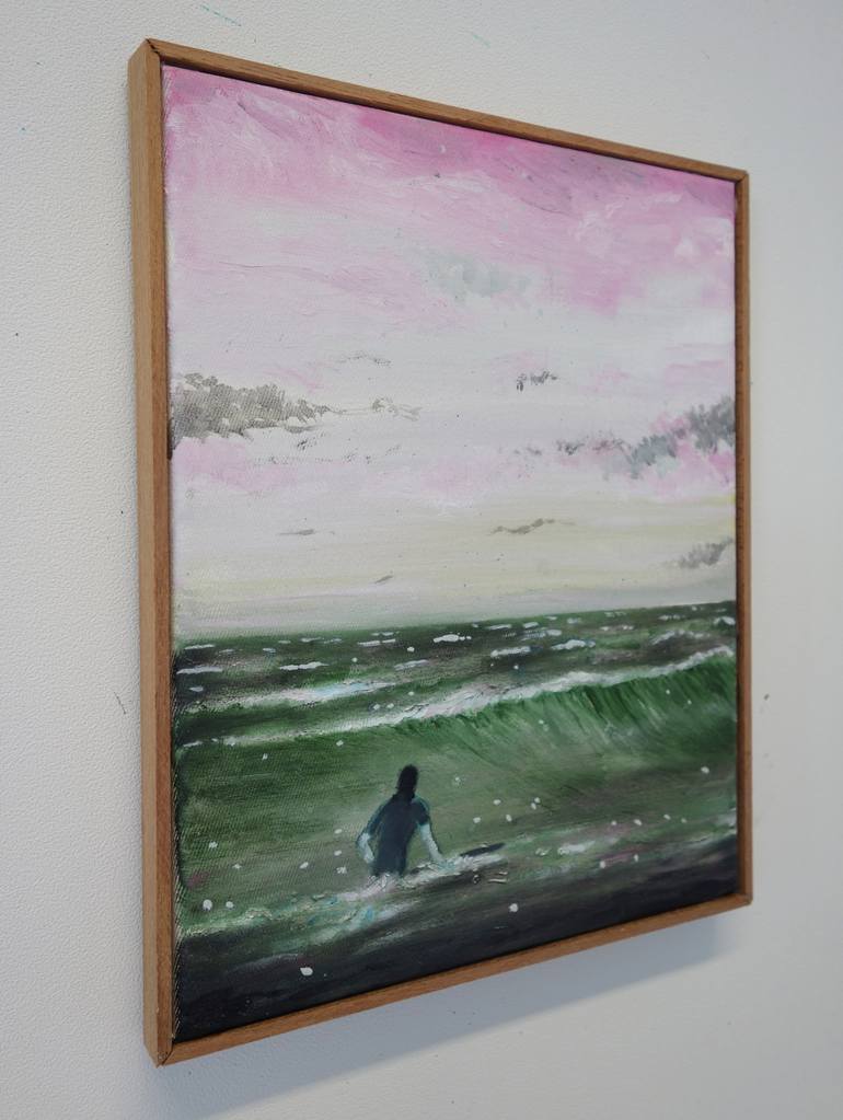 Original Figurative Beach Painting by Peter De Boer