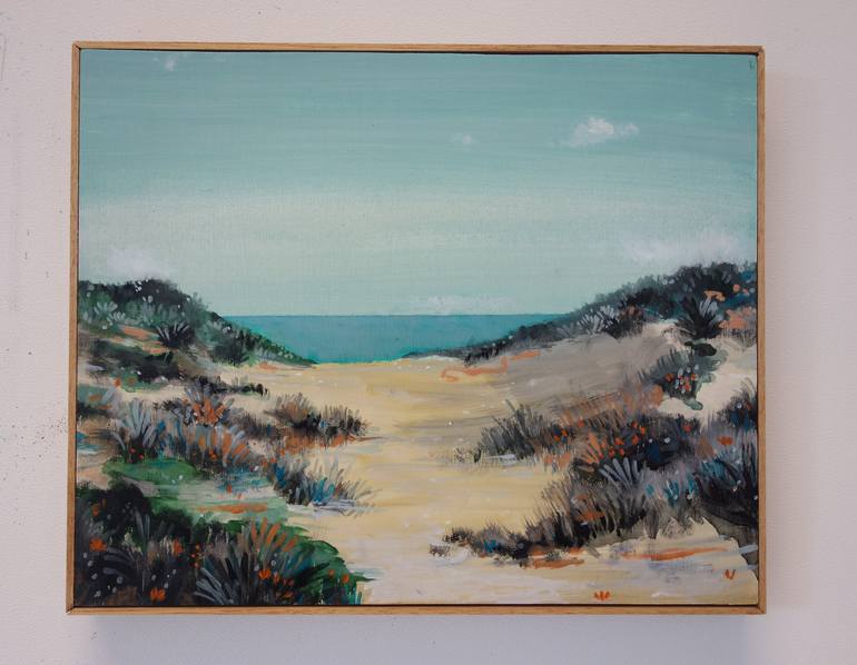 Original Figurative Beach Painting by Peter de Boer