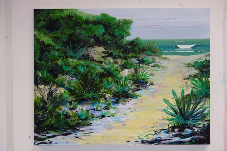 Original Expressionism Beach Painting by Peter De Boer