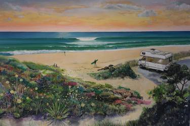 Original Expressionism Beach Paintings by Peter de Boer