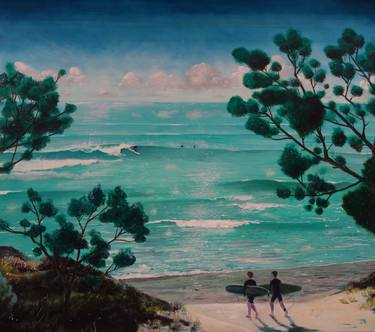 Original Figurative Beach Paintings by Peter de Boer